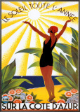 Soleil Toute Lannee Framed Canvas Print by Roger Broders