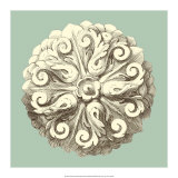 Celadon and Mocha Rosette II Posters
