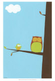 Treetop Owls II Affiches par Erica J. Vess