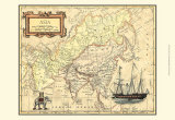 Asia Map Kunstdrucke