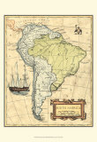 South America Map Poster