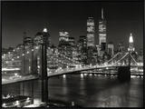 New York, New York, Brooklyn Bridge Framed Canvas Print by Henri Silberman