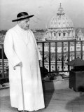 Pope John XXIII on the Terrace of a IX-Century Tower in the Vatican Gardens April 15, 1963 Photographic Print