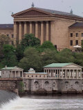 The Philadelphia Museum of Art Looms Above the Fairmount Water Works Photographic Print