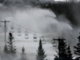 Snow Guns Pump out Man-Made Snow at Bretton Woods Ski Area, New Hampshire, November 20, 2006 Photographic Print by Jim Cole