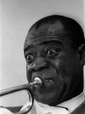 Louis Armstrong Jazz Musician, During His First Concert in Great Britain, May 1956 Photographie