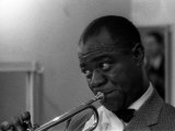 Louis Armstrong Jazz Musician, During His First Concert in Great Britain, May 1956 Photographie