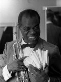 Louis Armstrong Jazz Musician, During His First Concert in Great Britain, May 1956 Photographie