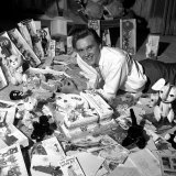 Billy Fury Singer on His 21st Birthday Laying on Floor Wityh Birthday Cake and Cards, April 1962 Photographie