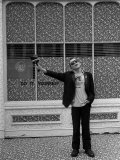 Ian Dury Outside the Offices of "Stiff Records" in Paddington Photographic Print