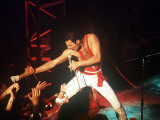 Freddie Mercury from Queen on Stage at the Montreux Pop Festival, May 1984 Photographie