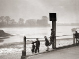 Children Playing on the Banks of the River Thames, Chiswick, London Photographic Print