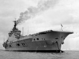 Ships Royal Navy Aircraft Carrier HMS Eagle at Anchor in Plymouth Sound, November 1951 Photographic Print