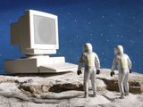 Astronaut Figurines Standing White Computer Lámina fotográfica Astronaut Figurines Standing White Computer Lámina fotográfica