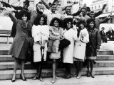 Diana Ross and the Supremes with Pop Groups from the Motown Company of Chicago, 1965 Fotografisk tryk Diana Ross and the Supremes with Pop Groups from the Motown Company of Chicago, 1965 Fotografisk tryk