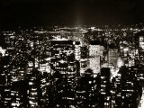 View of Manhattan Illuminated at Night Photographic Print