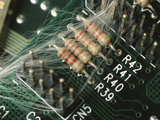 Optic Wires in Computer Processor Photographie