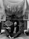 Jimi Hendrix World Famous Guitarist Fotografie-Druck