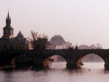 View of Charles Bridge and River Buildings in Background, Czech Republic Prague Photographic Print