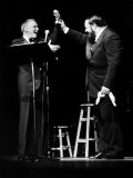 Luciano Pavarotti Opera Singer at a New York Concert with Frank Sinatra Fotografie-Druck