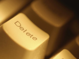 Close-up of White Delete Button on Computer Keyboard Photographic Print