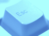 Close-up of Gray Escape Button on Computer Keyboard Photographic Print