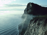 Morning Mist on Picturesque Cliffs off Coast Photographic Print