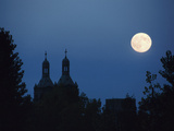 Moon over Church - Architecture Montreal, St. Charles 2115 Rue De Centre Photographic Print