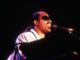 Stevie Wonder in Concert in Glasgow Playing Piano Fotografisk tryk