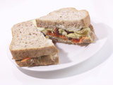 Vegetable Sandwich on Whole Wheat Bread Lámina fotográfica