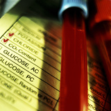 A Medical Test Checklist with Test Vials Photographic Print