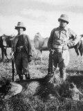 Theodore Roosevelt 26th American President with Hunting Colleague Mr. Tarlton and a Dead Lion Photographic Print by Kermit Roosevelt