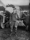 Charles Augustus Lindbergh American Aviator in Flying Clothes Lámina fotográfica