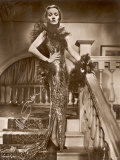 Marlene Dietrich a Signed Photograph of Her Wearing a Very Sparkly Dress and Lace Boa Photographie