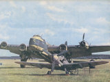 Messerschmitt 109 Poses Before the British Short Stirling Bomber It Brought Down Photographic Print by Hubmann 