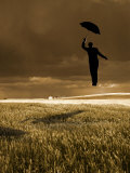 Flying Man with Umbrella Photographie
