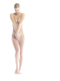 Nude Woman Covering Herself Photographic Print