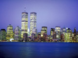 New York City Skyline At Night Lámina fotográfica