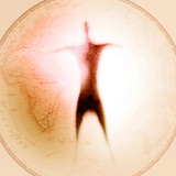 Shadow of a Human Figure on a Map of the World Lámina fotográfica Shadow of a Human Figure on a Map of the World Lámina fotográfica
