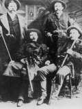 The James-Younger Gang (L-R): Cole Younger Jesse James Bob Younger Frank James Fotografie-Druck
