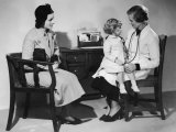 Mother Takes Her Little Girl to a Female Doctor for a Routine Examination Photographic Print