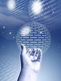 Digital Image of Hand Holding Sphere Lámina fotográfica Digital Image of Hand Holding Sphere Lámina fotográfica
