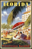 Florida, Go By Train Framed Canvas Print