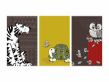 Retro Animals Triptych Poster