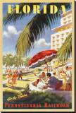Florida, Go By Train Stretched Canvas Print