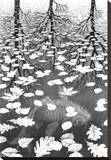 Tres mundos Reproducción en lienzo de la lámina por M. C. Escher