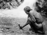 An Offering at the Waterfall, Nambe Indian Posters by Edward S. Curtis
