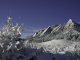 Winterscene of the Flatirons in Boulder, Colorado Prints by Dörte Pietron