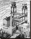 Waterfall Stretched Canvas Print by M. C. Escher