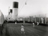 Tennis Match Played on the Games Deck of the German Transatlantic Liner 'Cap Arcona' Photographie